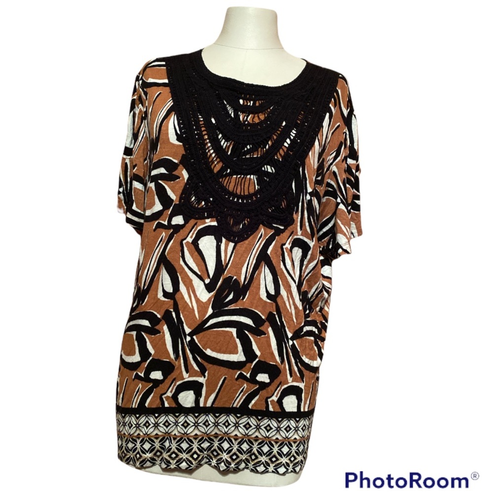 Cato plus-size print top 1X
